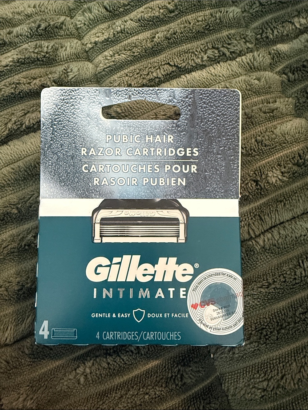 Intimate Men's Pubic Razor Replacement Cartridges - Teal